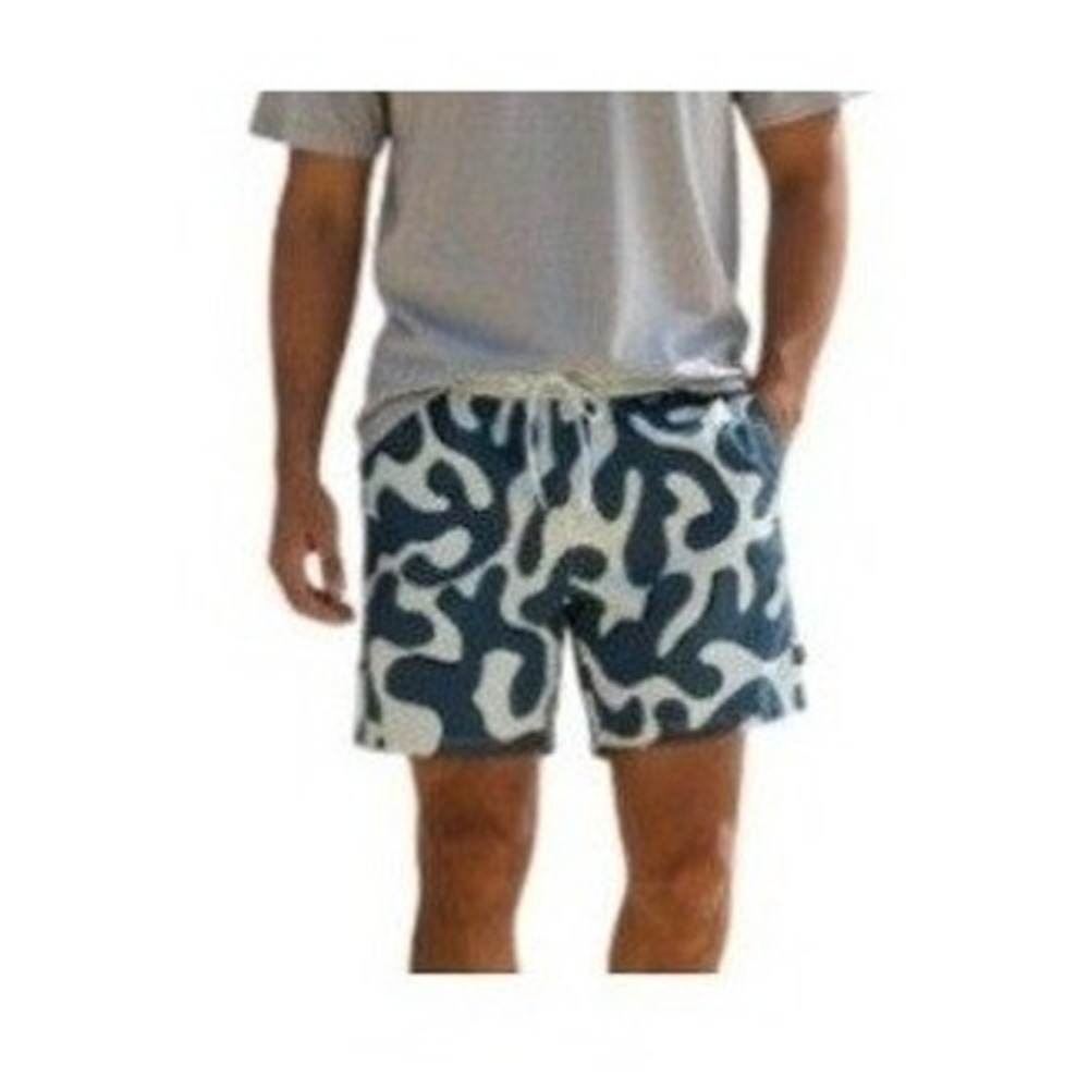 Vans Primary Print Elastic‎ 17" Boardshorts Clearly Aqua Teal Print Pull-On XL